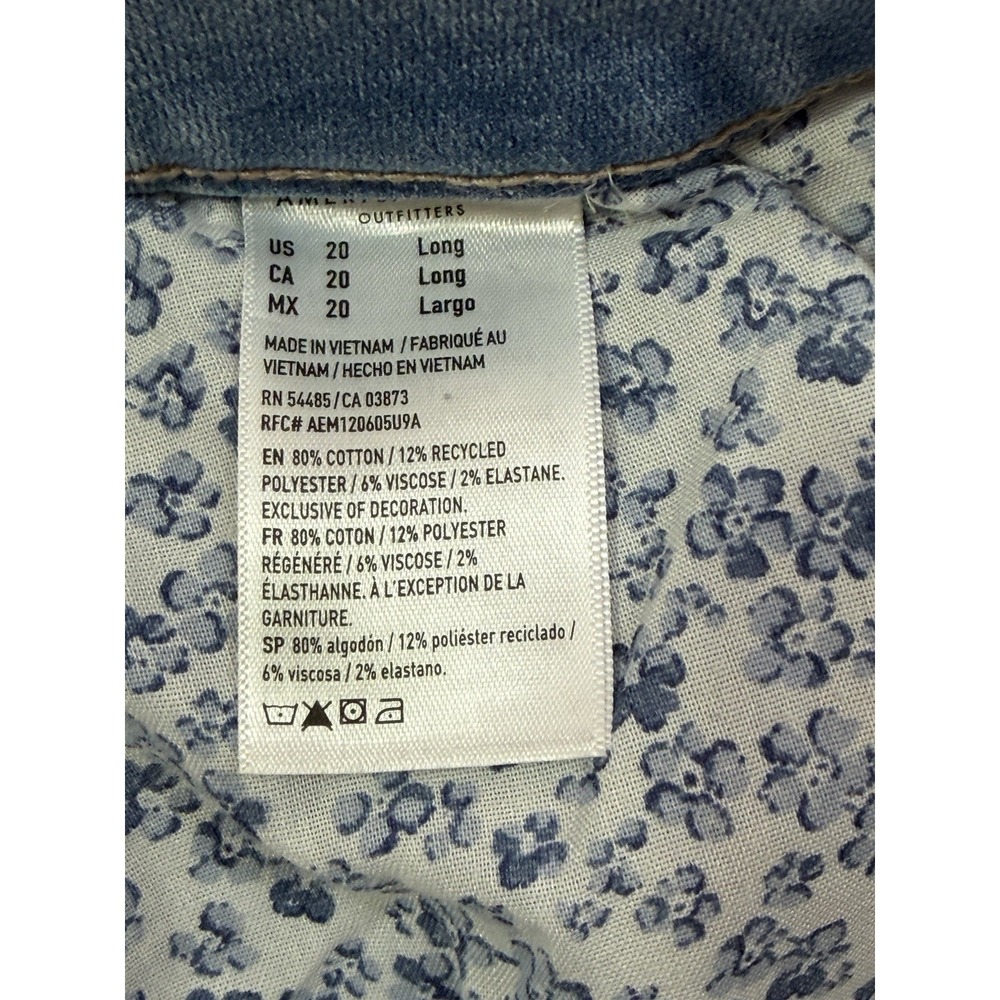New American Eagle Jeans Womens 20 Long Blue Curvy Super High Rise Flare Stretch - Picture 11 of 12